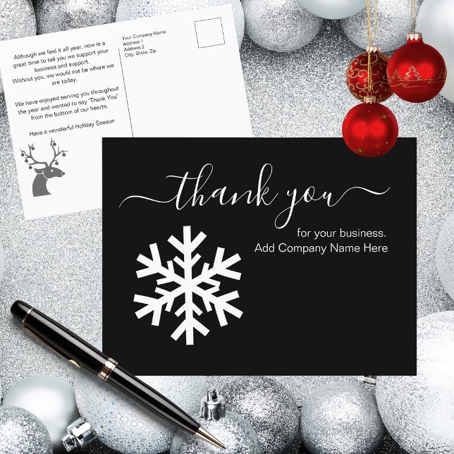 Postal Mensajes de agradecimiento de Navidad para empresa (Business Christmas Thank You Messages Postcard)