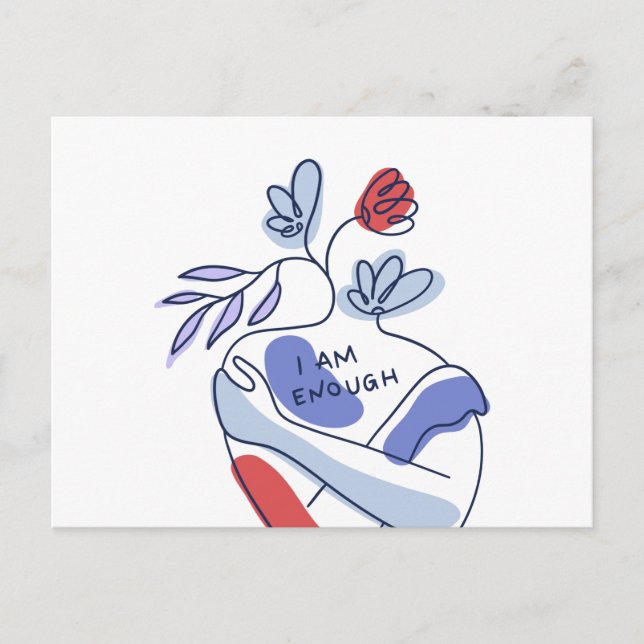 Postal Mensajes de movimiento de positividad corporal (Anverso)