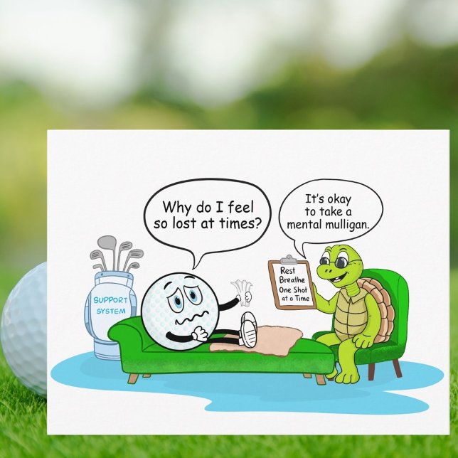Postal Mental Health Get Well, Golf Humor for Support (Subido por el creador)