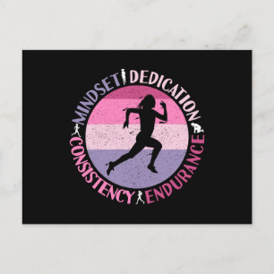 Postal Mentalidad en ejecución - Cita de resistencia Girl