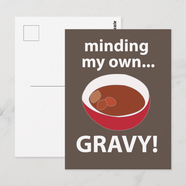 Postal Mentalidad Grave Para Mi Propia Comida Grave (Anverso / Reverso)