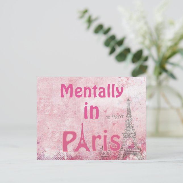 Postal Mentalmente En Paris Postcard (Anverso de pie)