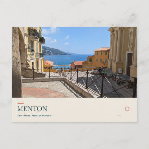 Postal Menton casco antiguo y vista al mar
