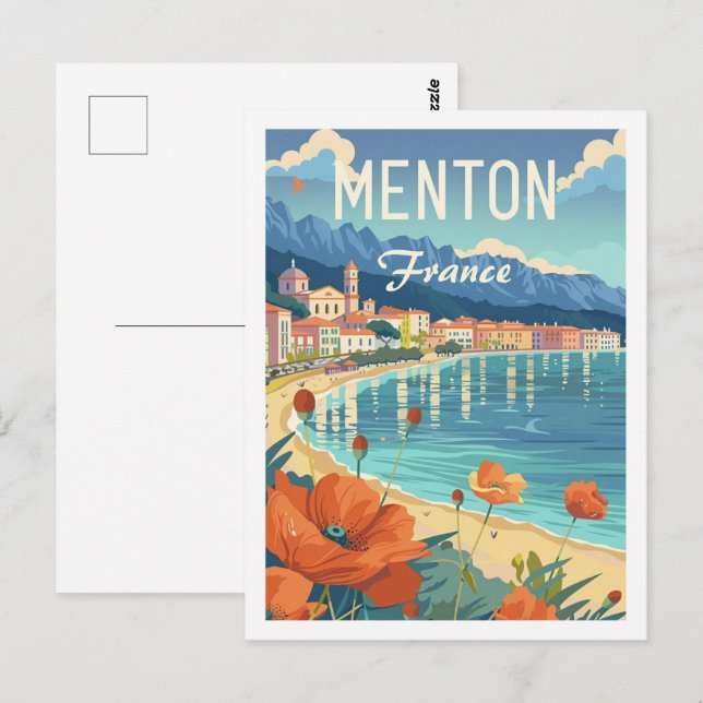 Postal Menton France Famoso Viaje Vintage (Anverso / Reverso)
