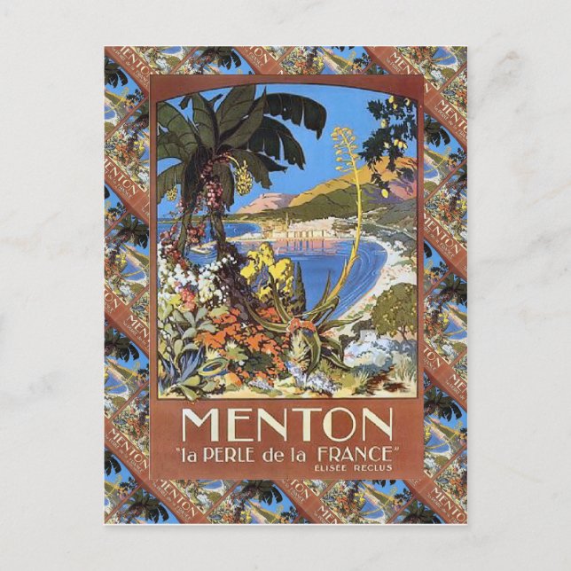 Postal Menton, Le perle de la France (Anverso)