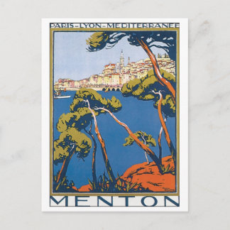 Postal Menton Vintage Travel Poster