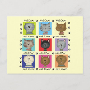 Postal Meow Cat Lover camisetas y regalos