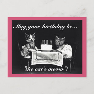 Postal Meow de gato de cumpleaños