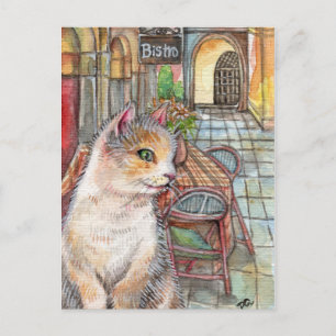 Postal Meow en frente de Bistro