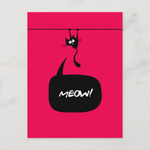 Postal meow kitty pink 2 Postcard