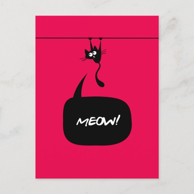 Postal meow kitty pink 2 Postcard (Anverso)