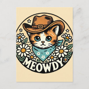 Postal Meowdy Cowboy Kitty Cat