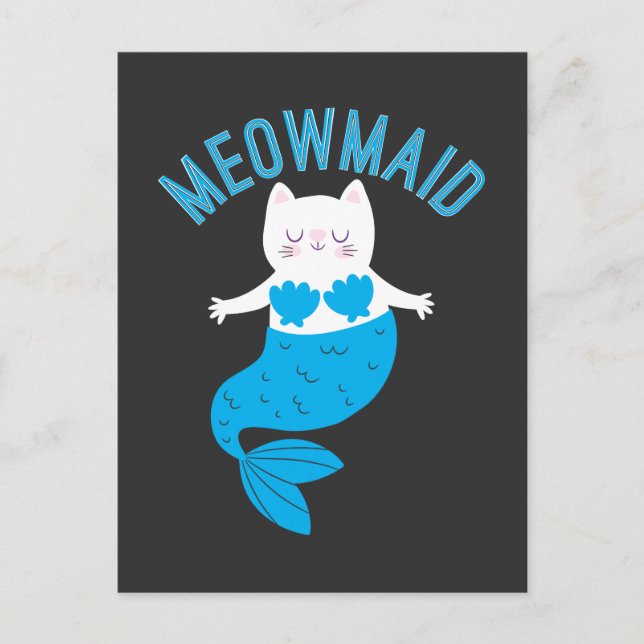 Postal Meowmaid Cute Mermaid Cats Kitty Beach Lover (Anverso)
