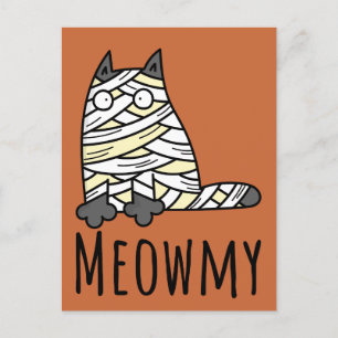 Postal Meowmy Mummy Cat - Mascota divertida Halloween