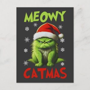 Postal Meowy Catmas Navidades gatos divertidos regala a l