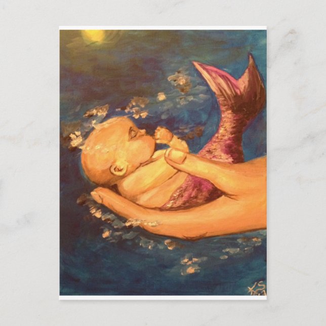 Postal Merbaby de noche (Anverso)