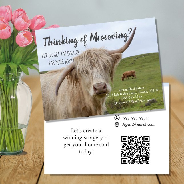Postal mercadeo de bienes raíces de referencia de vaca de (Subido por el creador)
