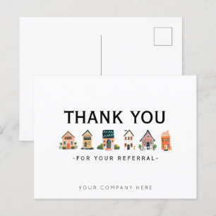 Postal Mercadeo de bienes raíces de referencia Gracias 