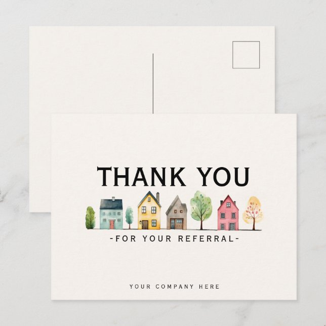 Postal Mercadeo de bienes raíces de referencia Gracias  (Anverso / Reverso)