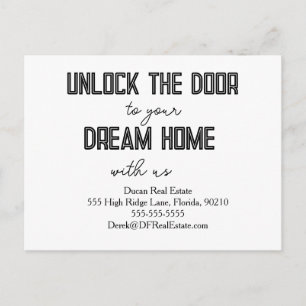 Postal mercadeo de bienes raíces de referencia vender po
