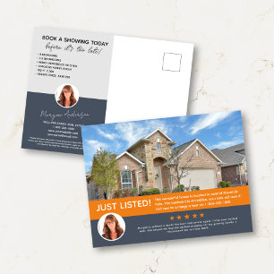 Postal Mercadeo inmobiliario de la foto de revisión de la