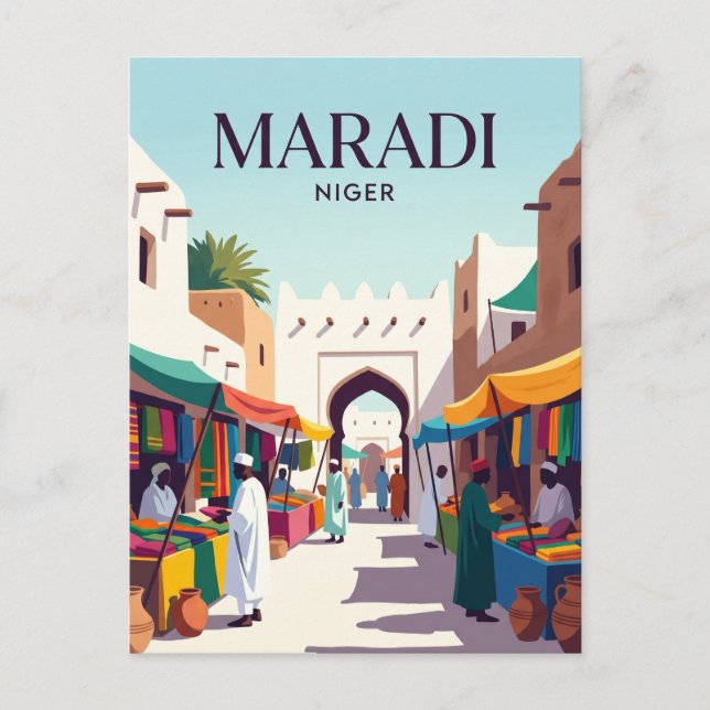 Postal Mercado Central de Maradi Níger (Anverso)