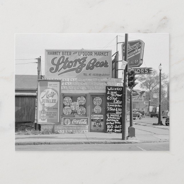 Postal Mercado de cerveza y licores, 1938 (Anverso)