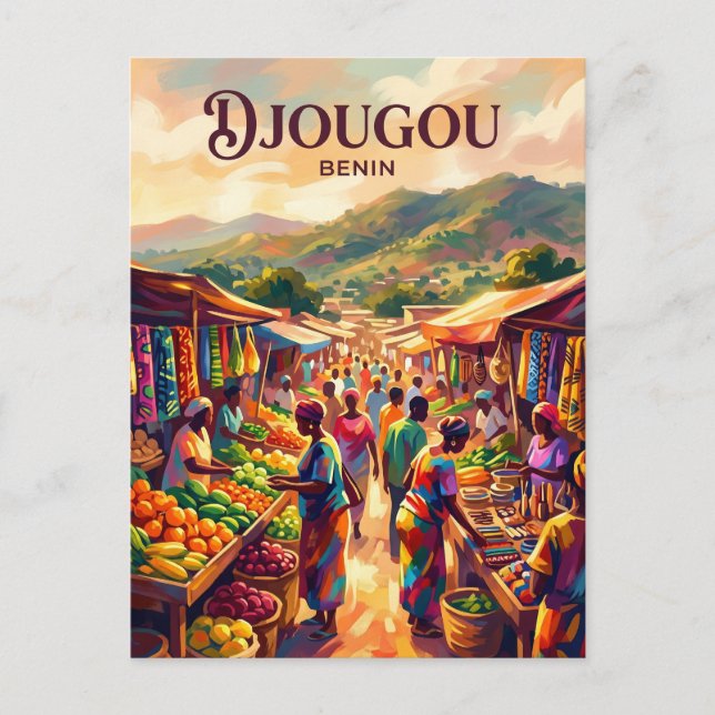 Postal Mercado de Djougou Benín (Anverso)