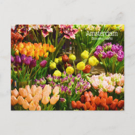 Postal Mercado de flores de Ámsterdam