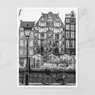 Postal Mercado de Flores de Ámsterdam Linterna de Bicicle