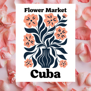 Postal Mercado de Flores de Cuba Flor Potted y Follaje Os