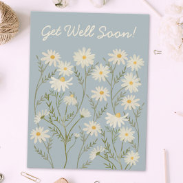 Postal Mercado de Flores de Margarita Blanca Floral Acuar