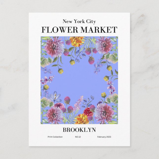 Postal Mercado de flores de Nueva York, Brooklyn Postcard (Anverso)