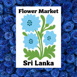 Postal Mercado de Flores de Sri Lanka Lirios de Agua Azul