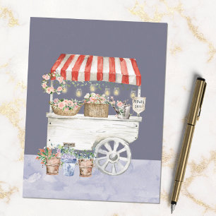 Postal Mercado de Flores Nocturnas Arte Acuarela Estilo C