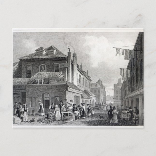 Postal Mercado de Hungerford, Strand, Thomas grabado (Anverso)