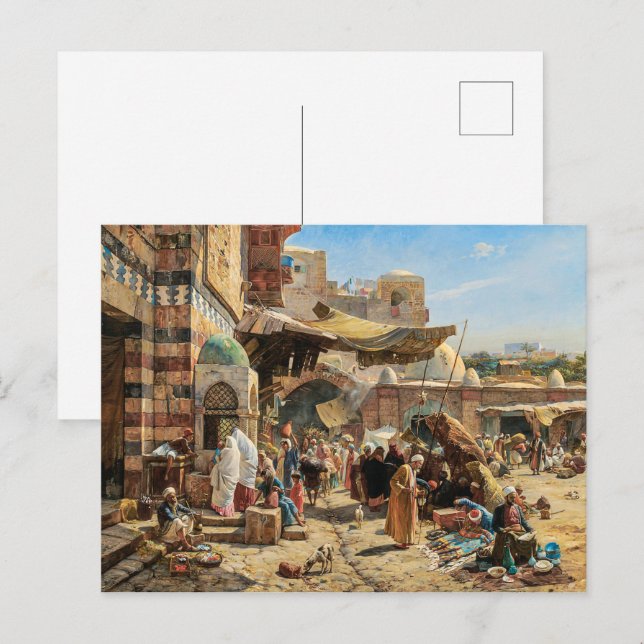 Postal Mercado de Jaffa | Gustav Bauernfeind | (Anverso / Reverso)