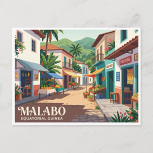 Postal Mercado de la calle Malabo Guinea Ecuatorial