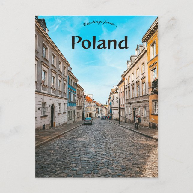 Postal Mercado de la Ciudad Vieja Varsovia Polonia (Anverso)