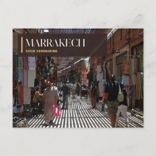 Postal Mercado de Marrakech Souk Semmarine bajo Luz Solar