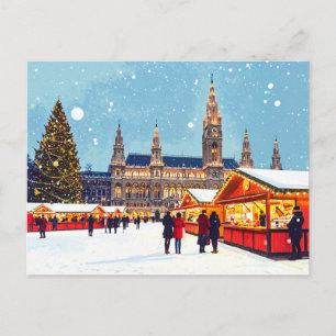 Postal Mercado de Navidad Austria Viena Rathaus Invierno