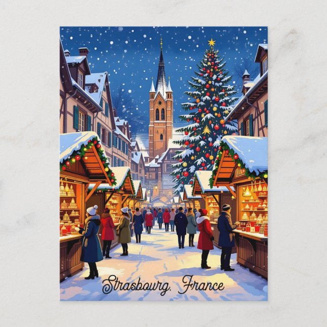 Postal Mercado de Navidad de Estrasburgo, Francia (Anverso)