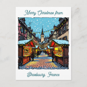 Postal Mercado de Navidad en Estrasburgo, Francia 