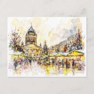 Postal Mercado de Navidad Gendarmenmarkt de Berlín al agu