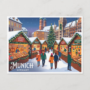 Postal Mercado de Navidad Viktualienmarkt Múnich Alemania