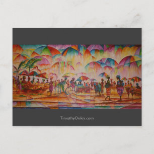 Postal Mercado de paraguas - Postcard