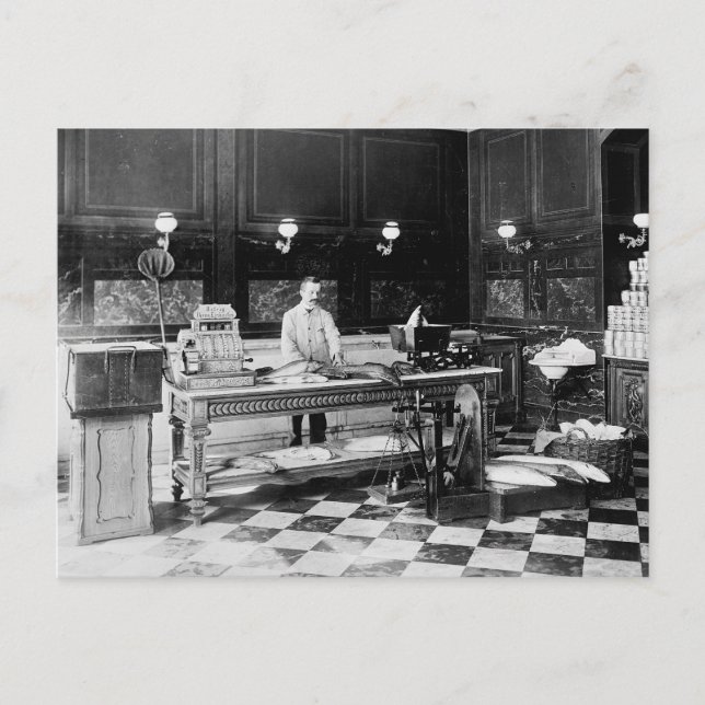 Postal Mercado de Pescado, 1895 (Anverso)