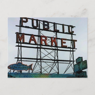 Postal Mercado de pescado abierto de Seattle