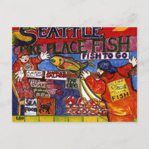 Postal Mercado de pescado de Seattle