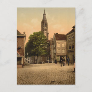 Postal Mercado de pescado y nueva iglesia, Delft (Países